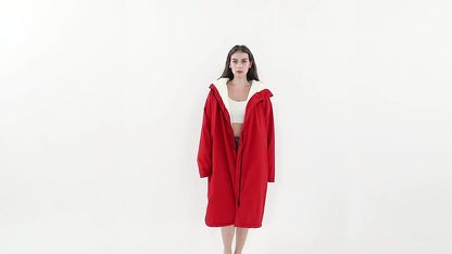 Waterproof Quick-Dry Changing Robe with Fleece Lining and Hood