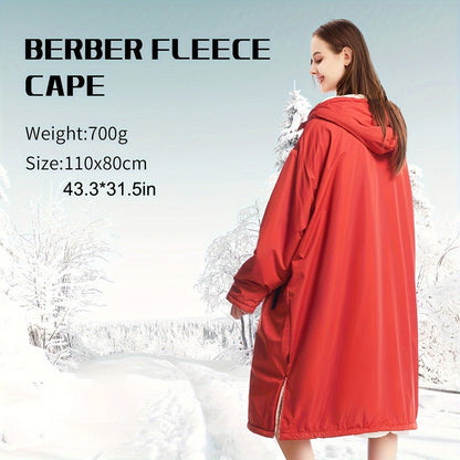 Waterproof Quick-Dry Changing Robe with Fleece Lining and Hood