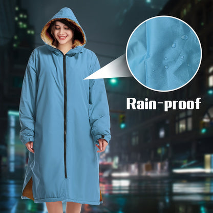 Waterproof Quick-Dry Changing Robe with Fleece Lining and Hood