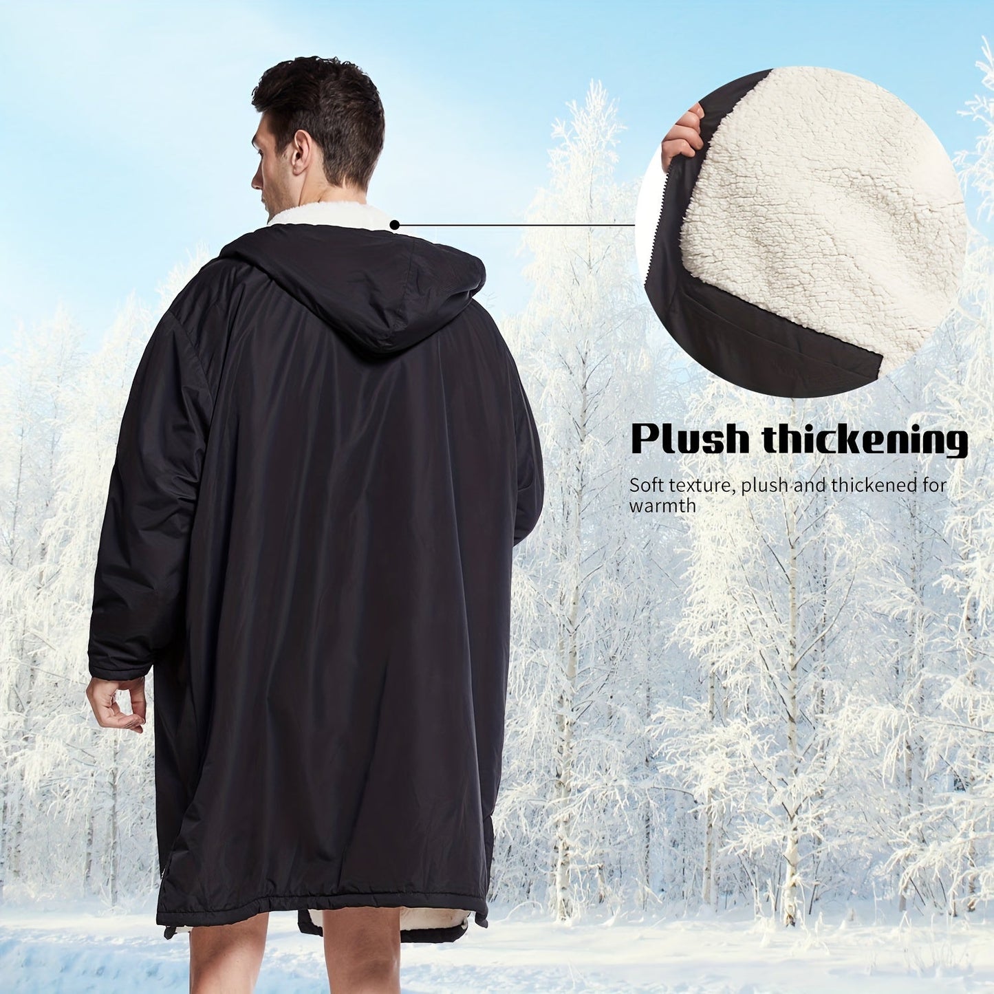 Waterproof Quick-Dry Changing Robe with Fleece Lining and Hood