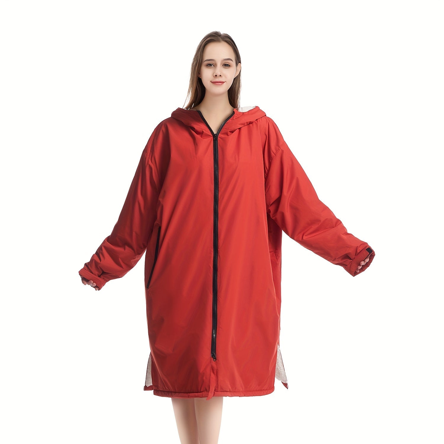 Waterproof Quick-Dry Changing Robe with Fleece Lining and Hood