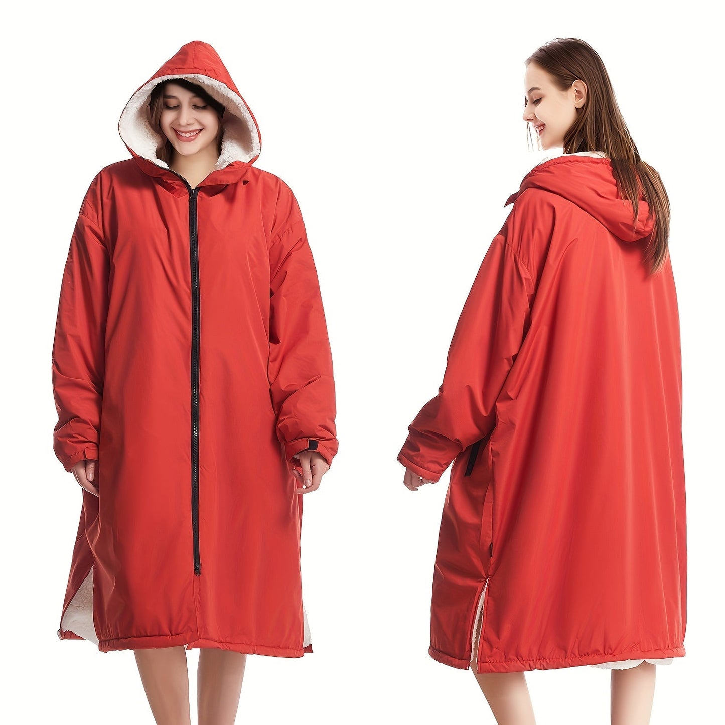 Waterproof Quick-Dry Changing Robe with Fleece Lining and Hood