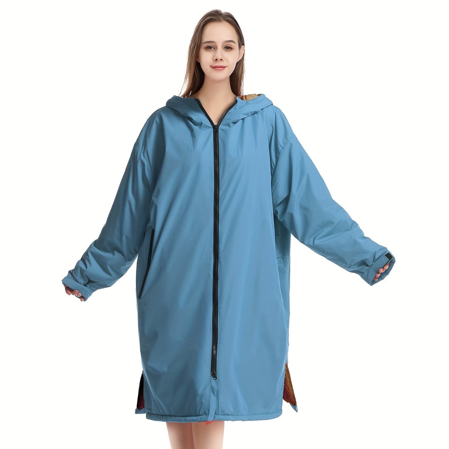 Waterproof Quick-Dry Changing Robe with Fleece Lining and Hood