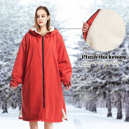 Waterproof Quick-Dry Changing Robe with Fleece Lining and Hood