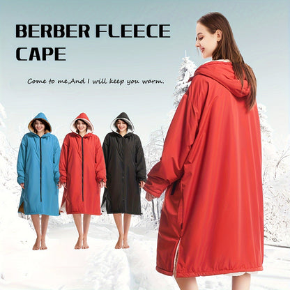 Waterproof Quick-Dry Changing Robe with Fleece Lining and Hood