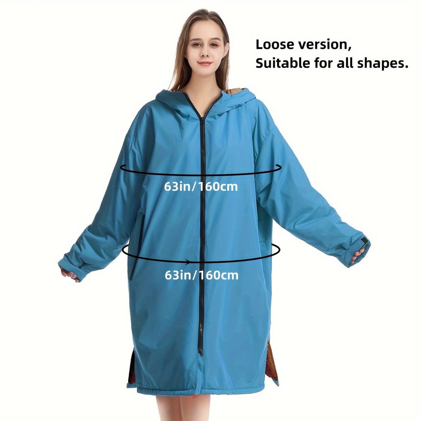 Waterproof Quick-Dry Changing Robe with Fleece Lining and Hood