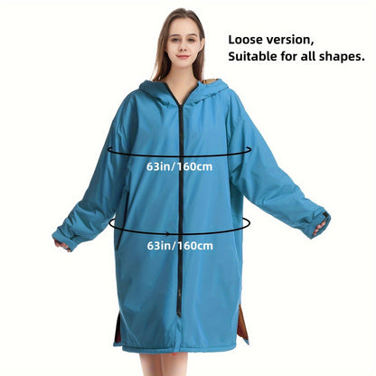 Waterproof Quick-Dry Changing Robe with Fleece Lining and Hood