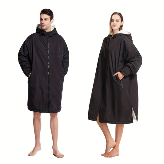 Waterproof Quick-Dry Changing Robe with Fleece Lining and Hood