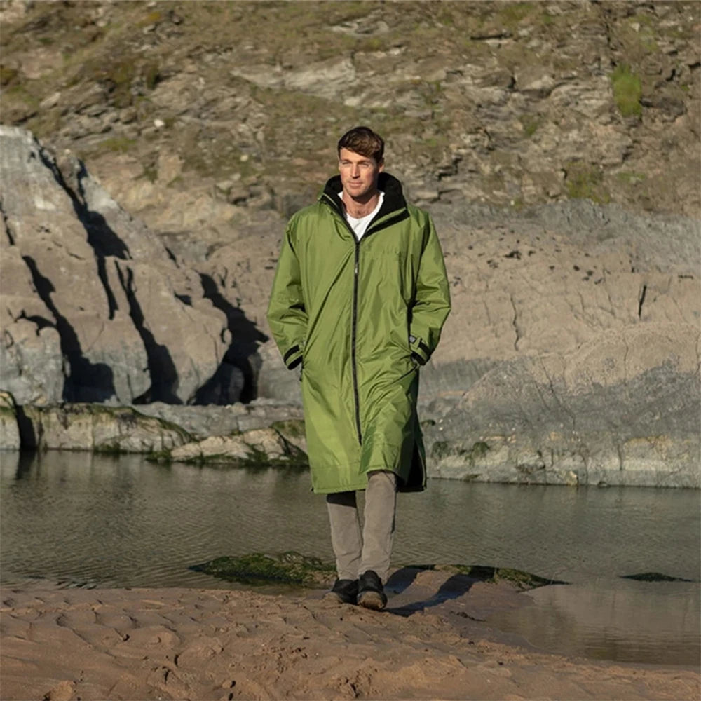 Waterproof Surf Changing Robe with Lambs Wool Hooded Cloak