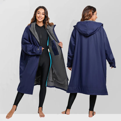 Waterproof Surf Changing Robe with Lambs Wool Hooded Cloak