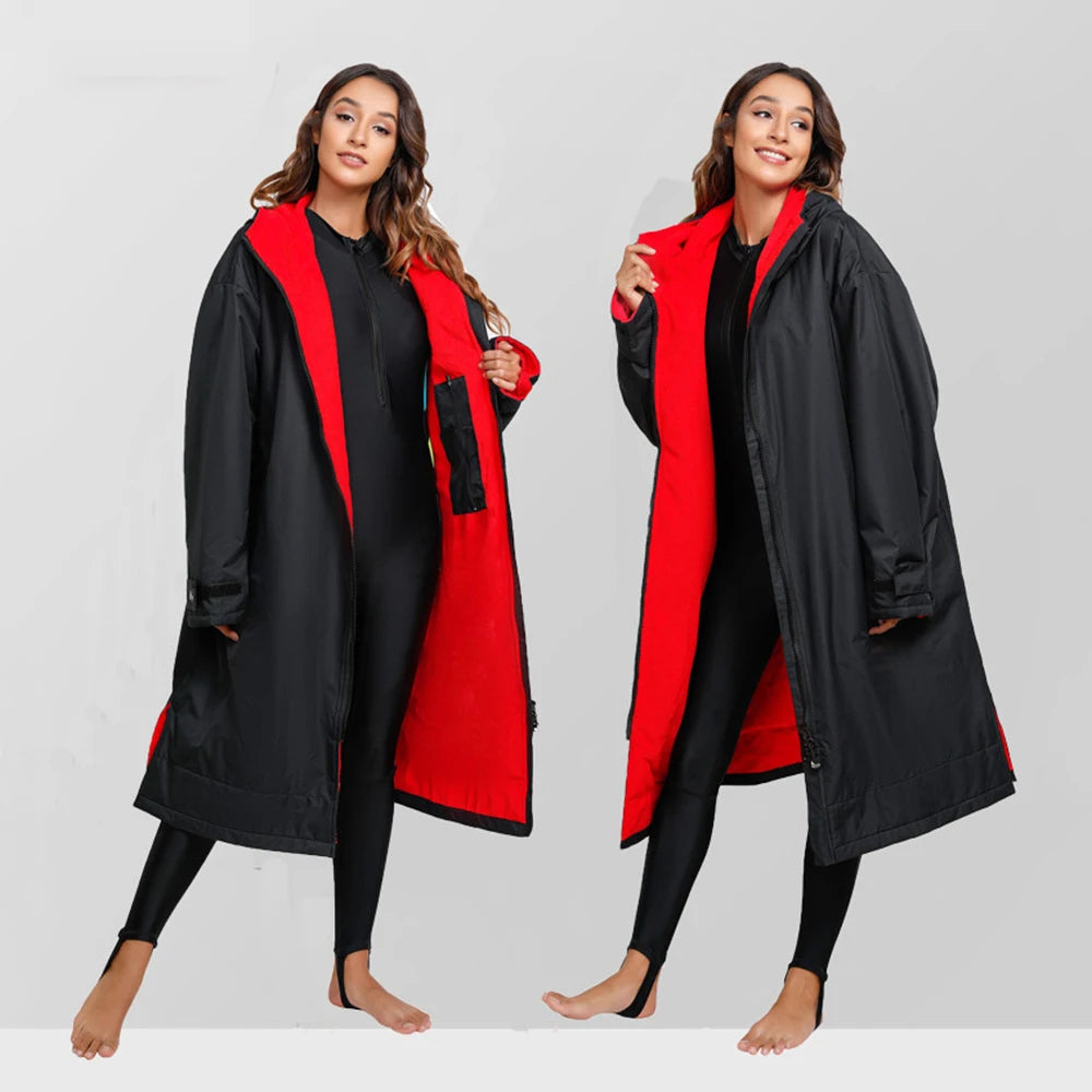 Waterproof Surf Changing Robe with Lambs Wool Hooded Cloak