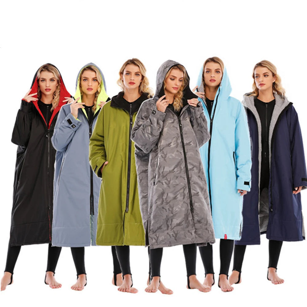 Waterproof Surf Changing Robe with Lambs Wool Hooded Cloak