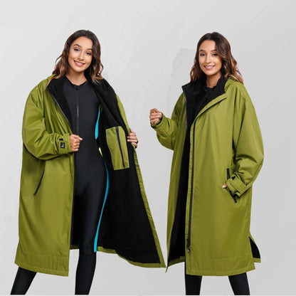 Waterproof Surf Changing Robe with Lambs Wool Hooded Cloak