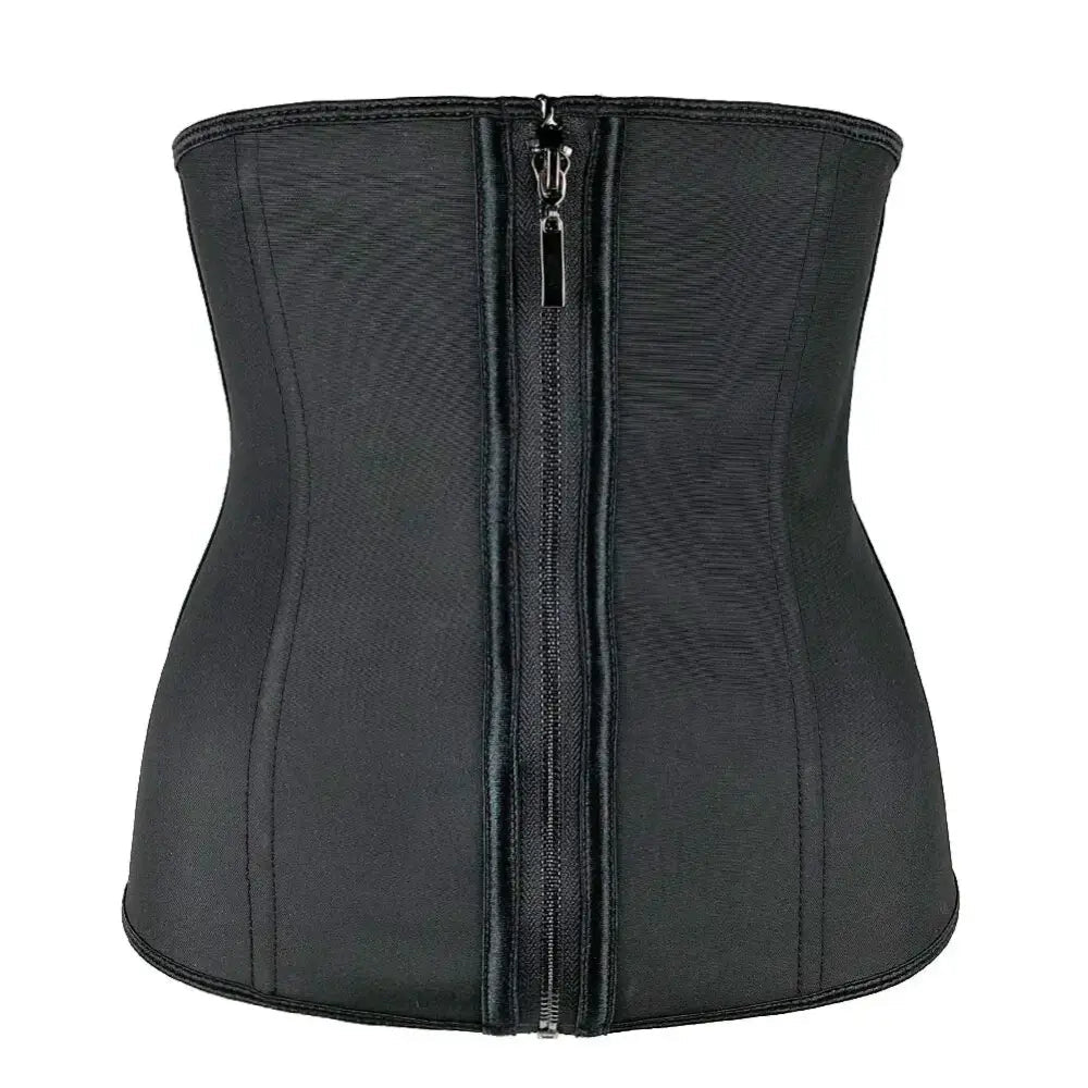 Women’s Latex Waist Trainer Corset with Zipper – Body Shaper and Slimming Belt